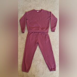Pact Burgundy Sweatpants & Crewneck Set